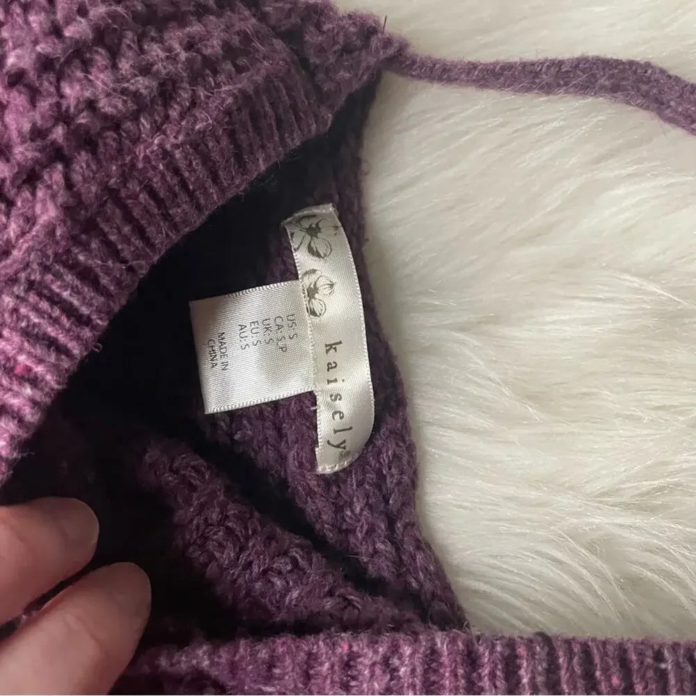 Purple Open Back Crop Sweater Size small